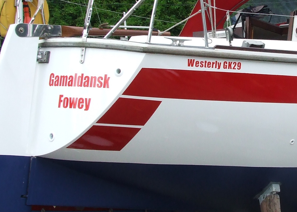 Pair of Vinyl Boat Names up to 800mm x 150mm